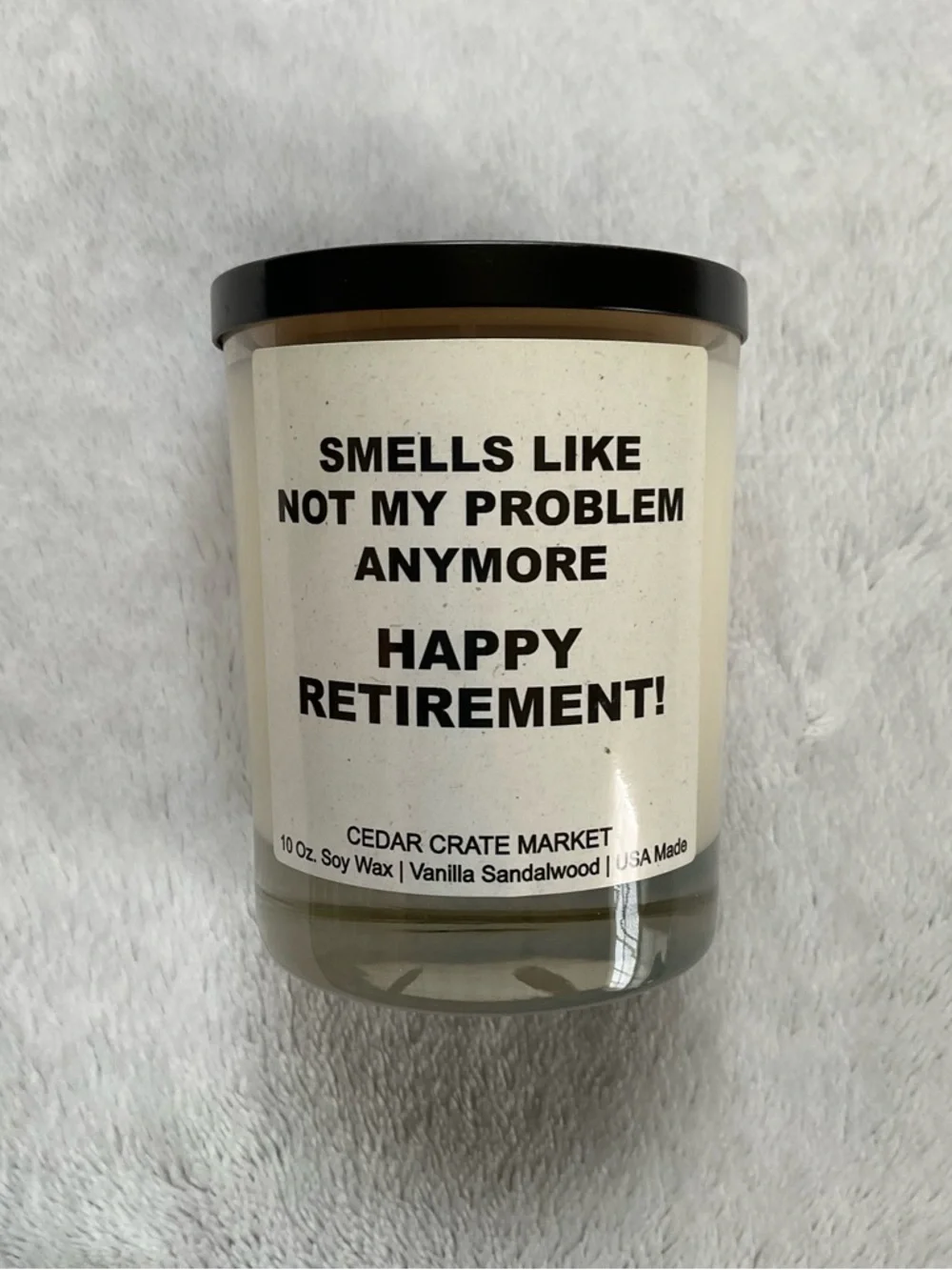 Cedar Crate Market Vanilla Sandalwood Retirement Gift Vanilla Sandalwood Candle